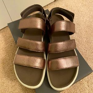 Ecco metallic Velcro sandals, Euro size 40